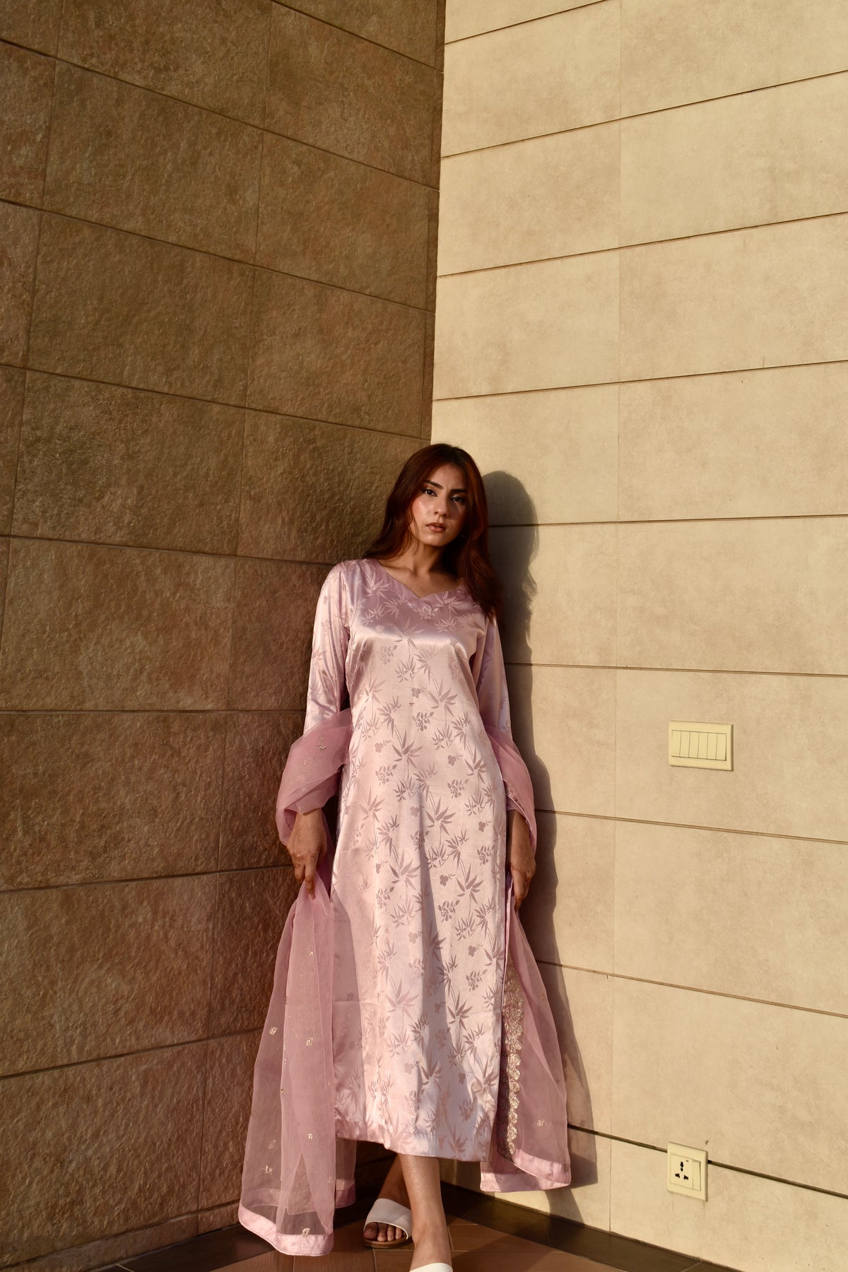 GAIA SATIN 3 PIECE STITCHED SUIT
